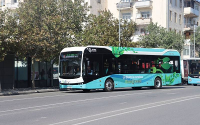 Bakıda ilk elektrik mühərrikli avtobus xəttə buraxılıb