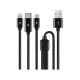 Kabel TTEC Trio Charge/Data Cable Type-C Lightning Micro USB 100sm Black (2DK39S)   