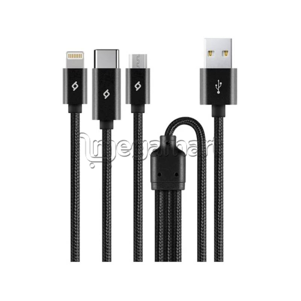 Kabel TTEC Trio Charge/Data Cable Type-C Lightning Micro USB 100sm Black (2DK39S)   