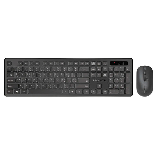 Promate Wireless Keyboard and Mouse Set PROCOMBO-13.EN Black