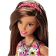 Kukla Mattel Barbie Style Glam Doll with Pink Retro Print Dress