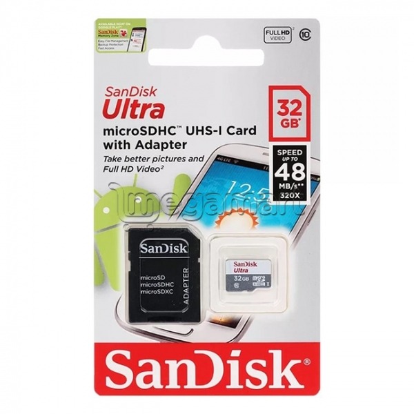 Карта памяти SanDisc Ultra microSDHC 32GB + SD adapter