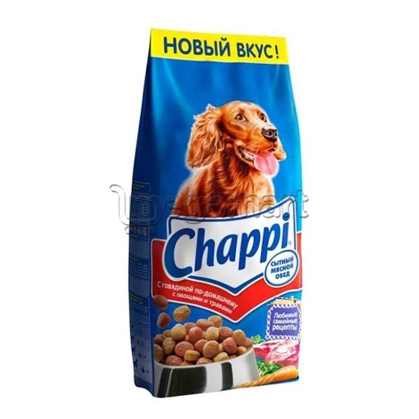 Сухой корм Chappi ev üsu ilə hazırlanmış tərəvəzlərlə və otlarla mal əti