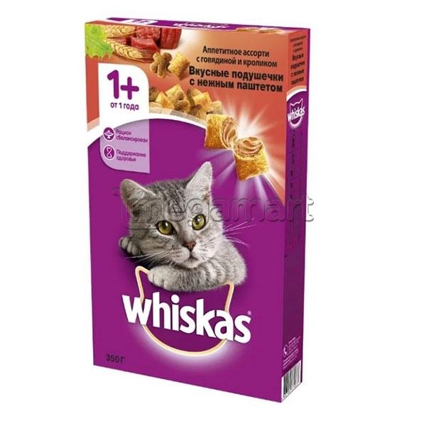 Quru yem Whiskas "Dadlı yastıqçalar"