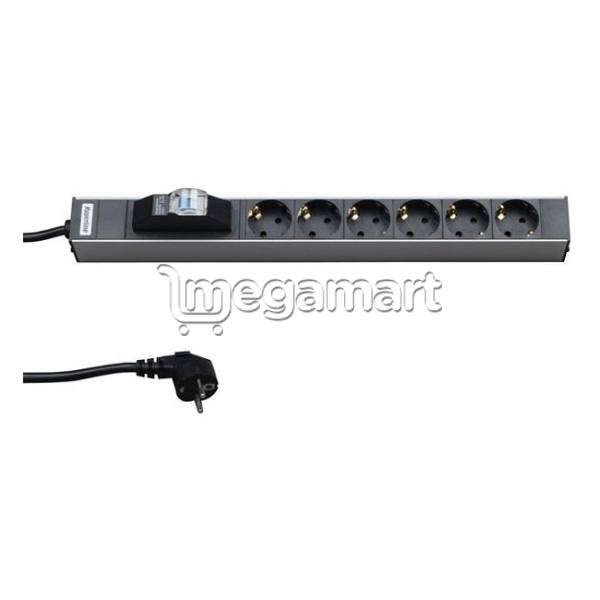 Сетевой фильтр Hyperline SHT19-6SH-B-2.5EU