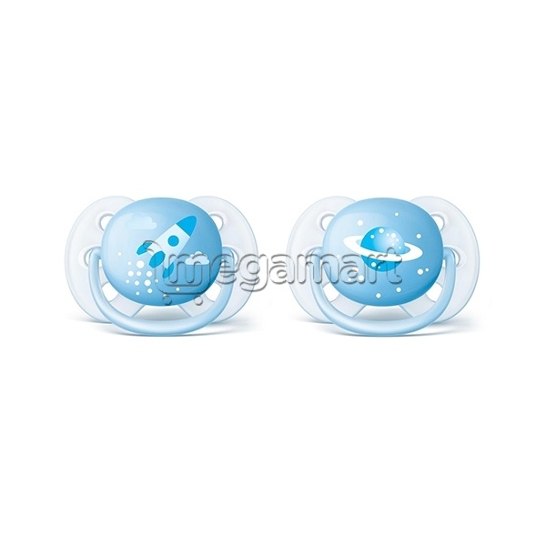 Пустышка Philips Avent Ultra soft Космос голубая
