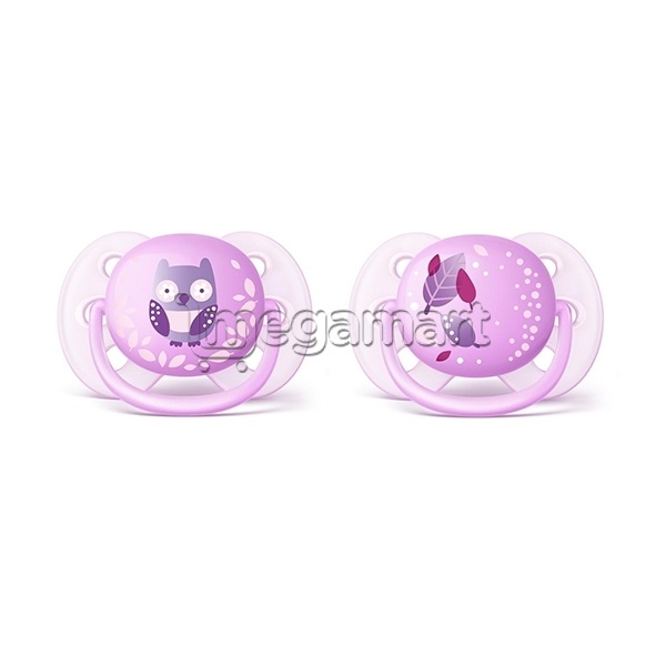 Пустышка Philips Avent Ultra soft Сова розовая