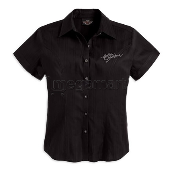 Köynək Harley-Davidson Shirt-S/S spirited woven black