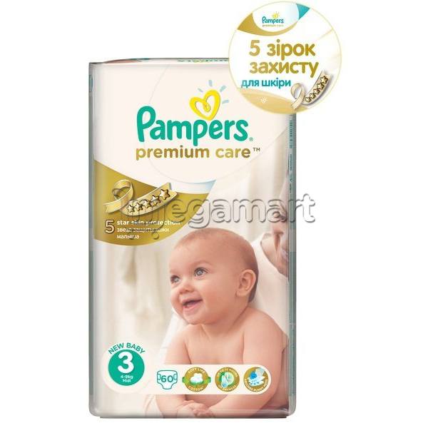 Подгузник Pampers Premium Care S-3 3x60