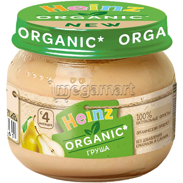 Пюре для детей Heinz Груша Органик, с 4 мес., 80гр 477602 (4680002477602)
