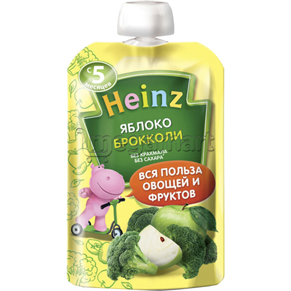 Uşaqlar üçün püre Heinz "Alma və brokkoli", 5 aydan, 90qr 604603 (4600689604603)