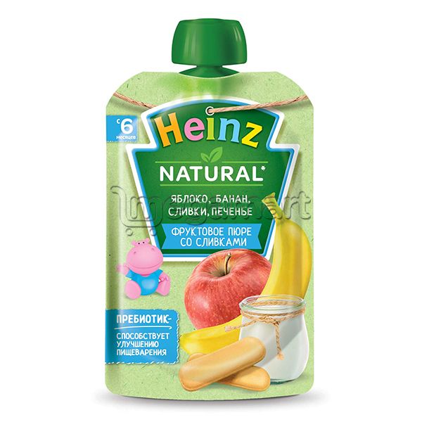 Uşaqlar üçün püre Heinz "Alma, banan və peçenye", 6 aydan, 90qr 478081 (4680002478081)