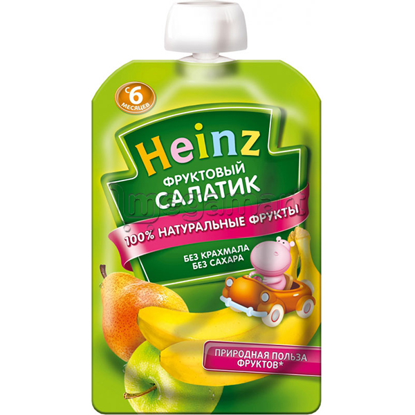 Пюре для детей Heinz Фруктовый салат, с 6 мес., 90гр 603064 (4600689603064)