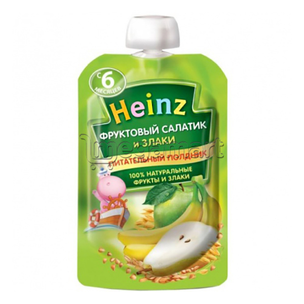 Uşaqlar üçün püre Heinz "Meyvəli salat və dənli məhsular", 6 aydan, 90qr 604153 (4600689604153)
