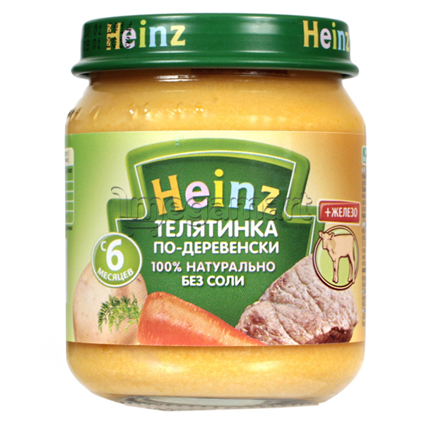 Uşaqlar üçün püre Heinz "Kənd üsulu dana əti", 6 aydan, 120qr 095072 (8001040095072)
