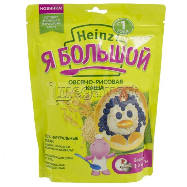 Uşaqlar üçün sıyıq Heinz "Ya bolşoy" Yulaf-düyülü, 12 aydan., 250qr 604351 (4600689604351)