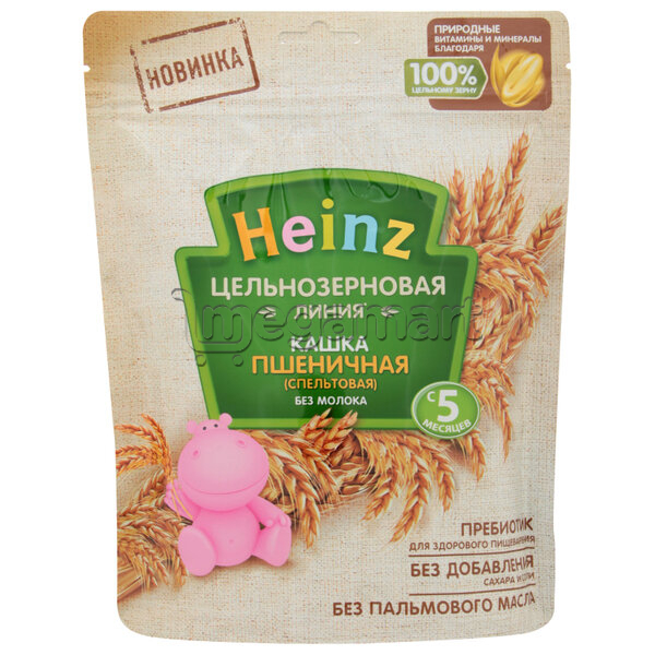  Каша для детей Heinz "Я большой" Цельнозерновая Пшеничная безмолочная, с 5 мес., 180гр 604726 (4600689604726)
