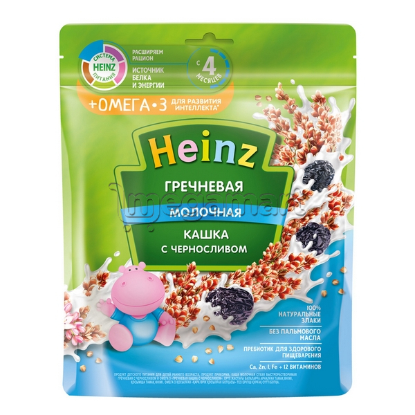 Uşaqlar üçün sıyıq Heinz Qreçkalı Südlü qaragavalı və omega-3, 4 aydan., 250qr 605136 (4600689605136)