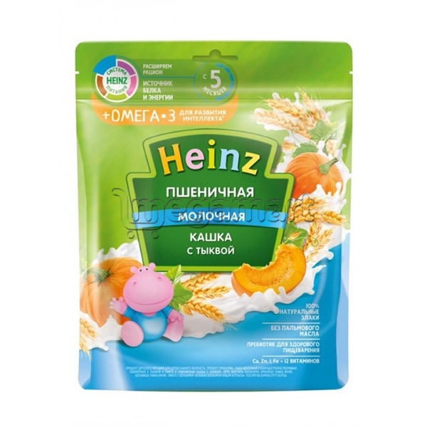  Каша для детей Heinz Пшеничная Молочная с тыквой и omega-3, с 5 мес., 250гр 605099 (4600689605099)