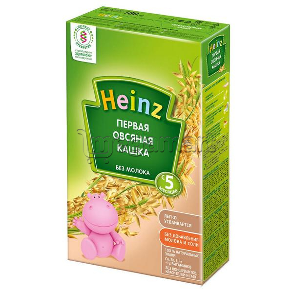  Каша для детей Heinz Первая Овсяная каша с пребиотиками, с 5 мес., 180гр (4600689601466)