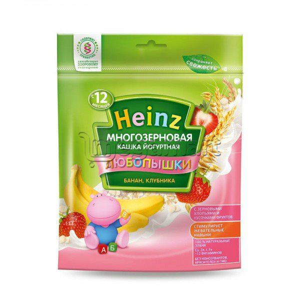 Uşaqlar üçün sıyıq Heinz Çoxdənli südlü banan, çiyələk, 12 aydan., 200qr (4600689601824)