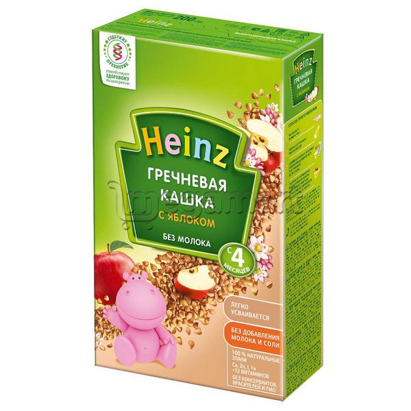  Каша для детей Heinz Гречневая без молока с яблоком, с 4 мес., 200гр (4600689601619)