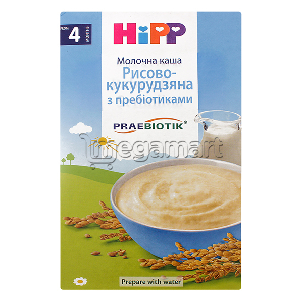 Uşaqlar üçün sıyıq Hipp Südlü Düyü-qarğıdalı və 3 prebiotiklə (4+ ay.), 250qr (AL2951-01-U)