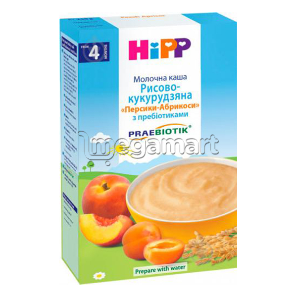 Uşaqlar üçün sıyıq Hipp Orqanik südlü ərik və şaftalı ilə (4+ ay.), 250qr (AL2983-01-U)