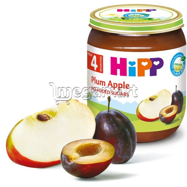 Пюре для детей Hipp из яблоки и сливы, с 4 мес., 125гр (AL4204-02)