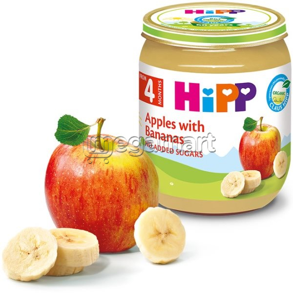 Uşaqlar üçün püre Hipp "Alma və banan", 4 aydan, 125qr (AL4210-02-U)
