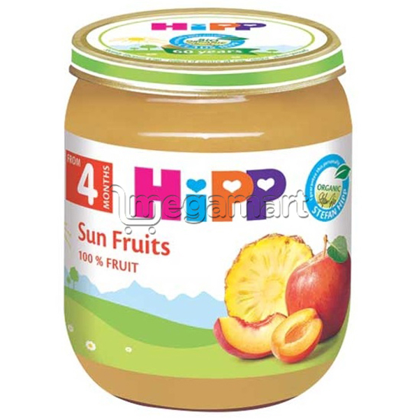 Uşaqlar üçün püre Hipp "Günəş meyvələri", 4 aydan, 125qr (AL4224)