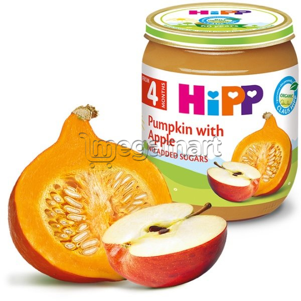 Uşaqlar üçün püre Hipp "Alma və balqabaq", 4 aydan, 125qr (AL4243-01)