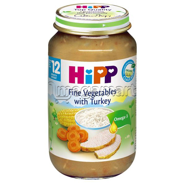Пюре для детей Hipp "Овощи с индейкой", с 12 мес., 220гр (AL6833-U)