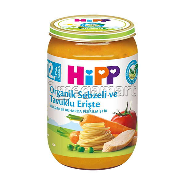 Пюре для детей Hipp "Макароны, цыплёнок с овощами", с 12 мес., 220гр (AL6803-U)