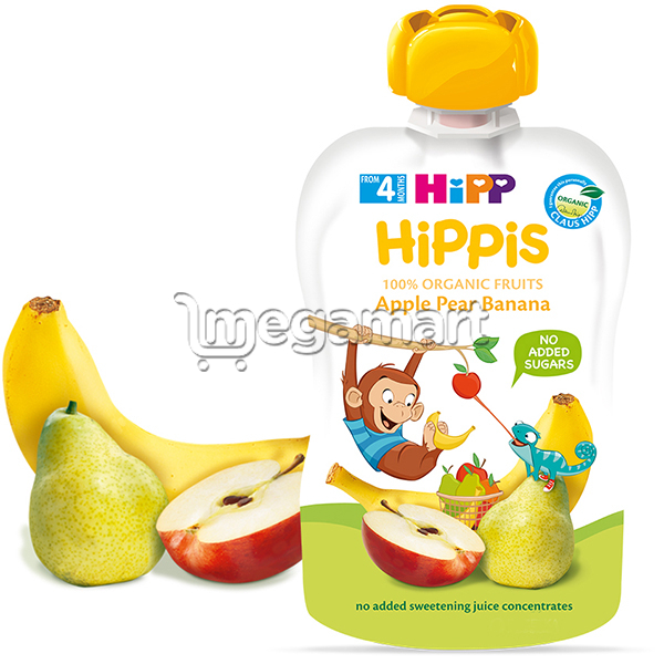 Пюре для детей Hipp "Груша, банан и яблоко", с 4 мес., 100гр (AL8520-02-U)