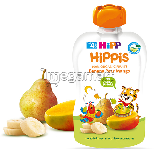 Пюре для детей Hipp "Груша, банан и манго", с 4 мес., 100гр (AL8523-02-U)