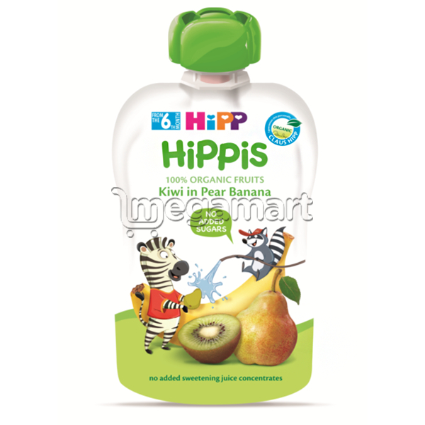 Uşaqlar üçün püre Hipp "Kivi, banan və armud", 6 aydan, 100qr (AL8527-02-U)