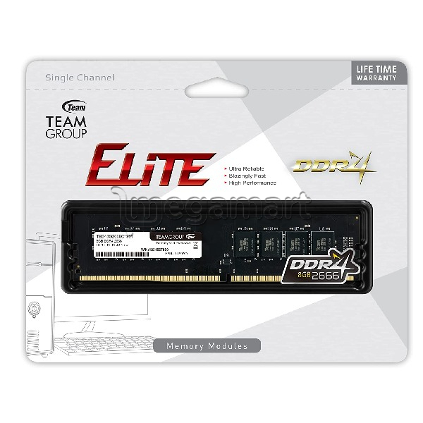 Operativ yaddaş TEAMGROUP Elite DDR4 8GB Single 2666MHz PC4-21300 (1x8GB) Single